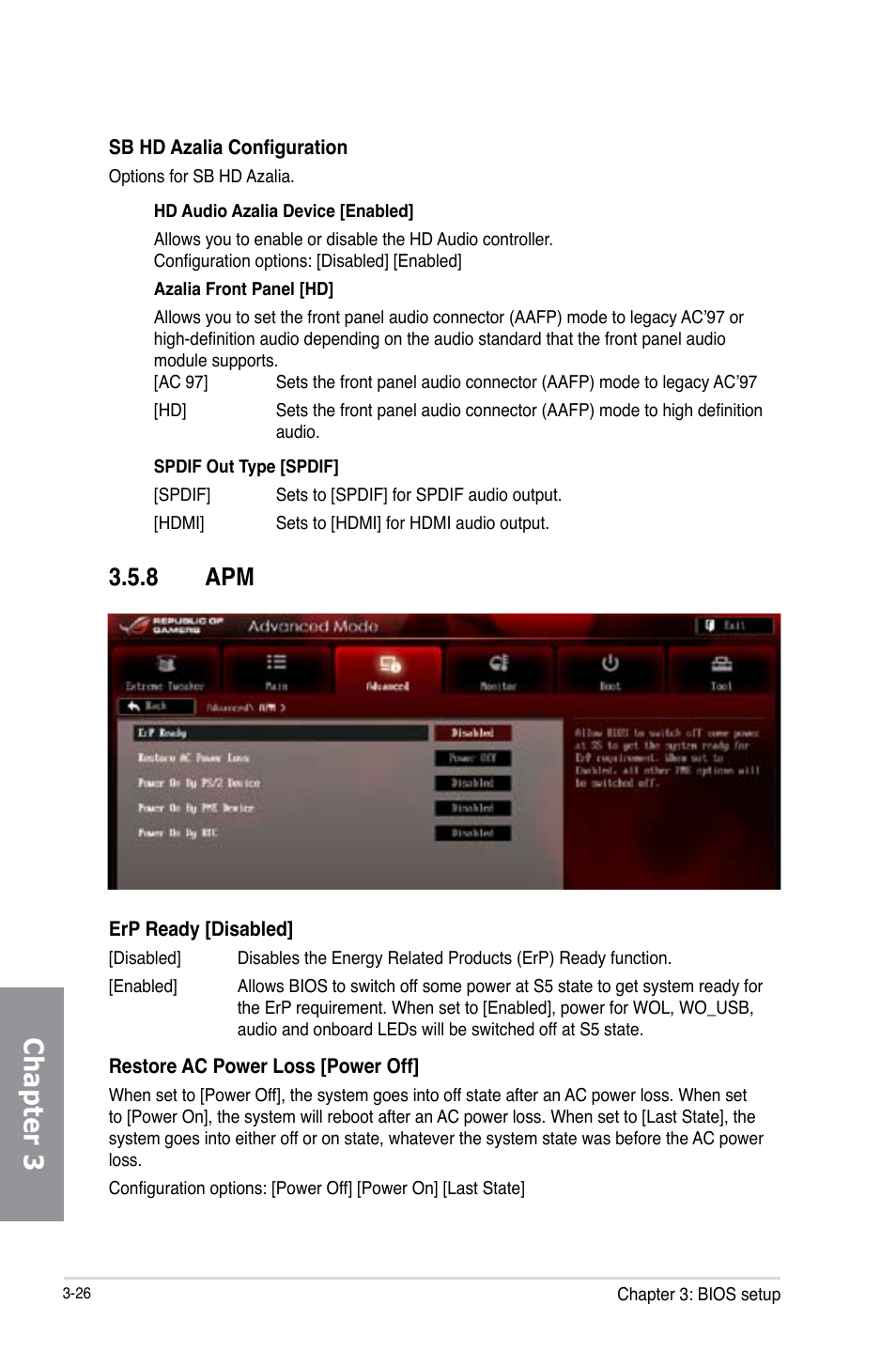 8 apm, Apm -26, Chapter 3 | Asus Crosshair V Formula-Z User Manual | Page 106 / 190