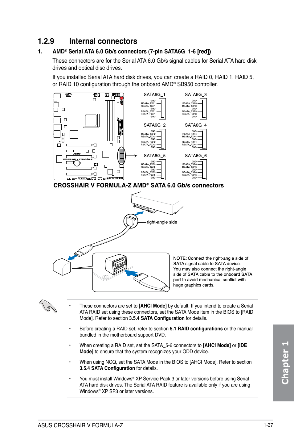 9 internal connectors, Internal connectors -37, Chapter 1 | Asus Crosshair V Formula-Z User Manual | Page 53 / 190