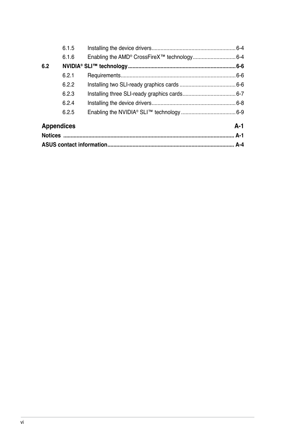 Asus Crosshair V Formula-Z User Manual | Page 6 / 190