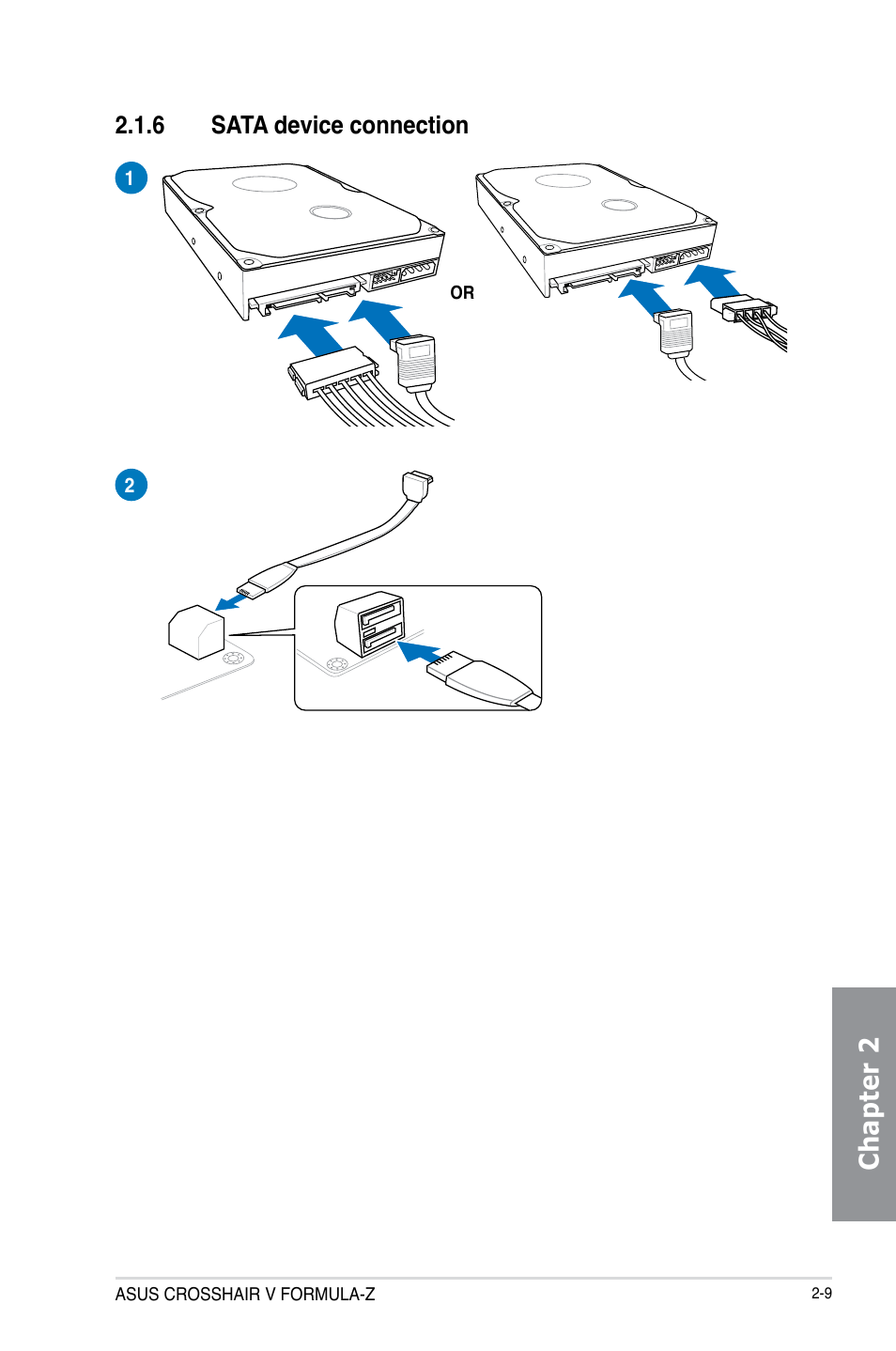 6 sata device connection, Sata device connection -9, Chapter 2 | Asus Crosshair V Formula-Z User Manual | Page 71 / 190