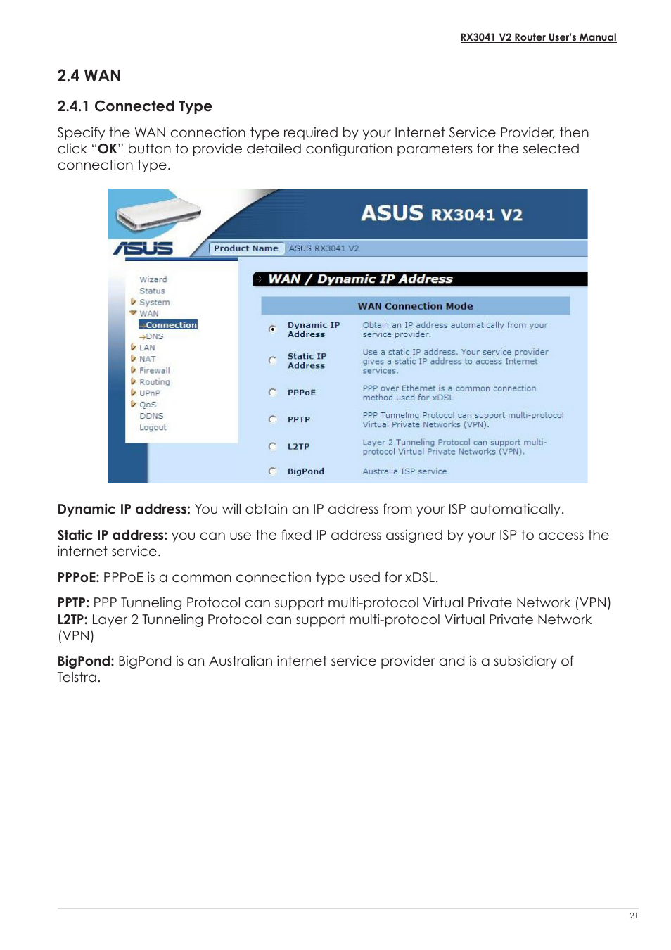 4 wan, 1 connected type | Asus RX3041 V2 User Manual | Page 23 / 46