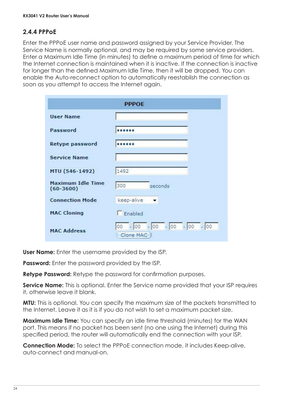 4 pppoe | Asus RX3041 V2 User Manual | Page 26 / 46