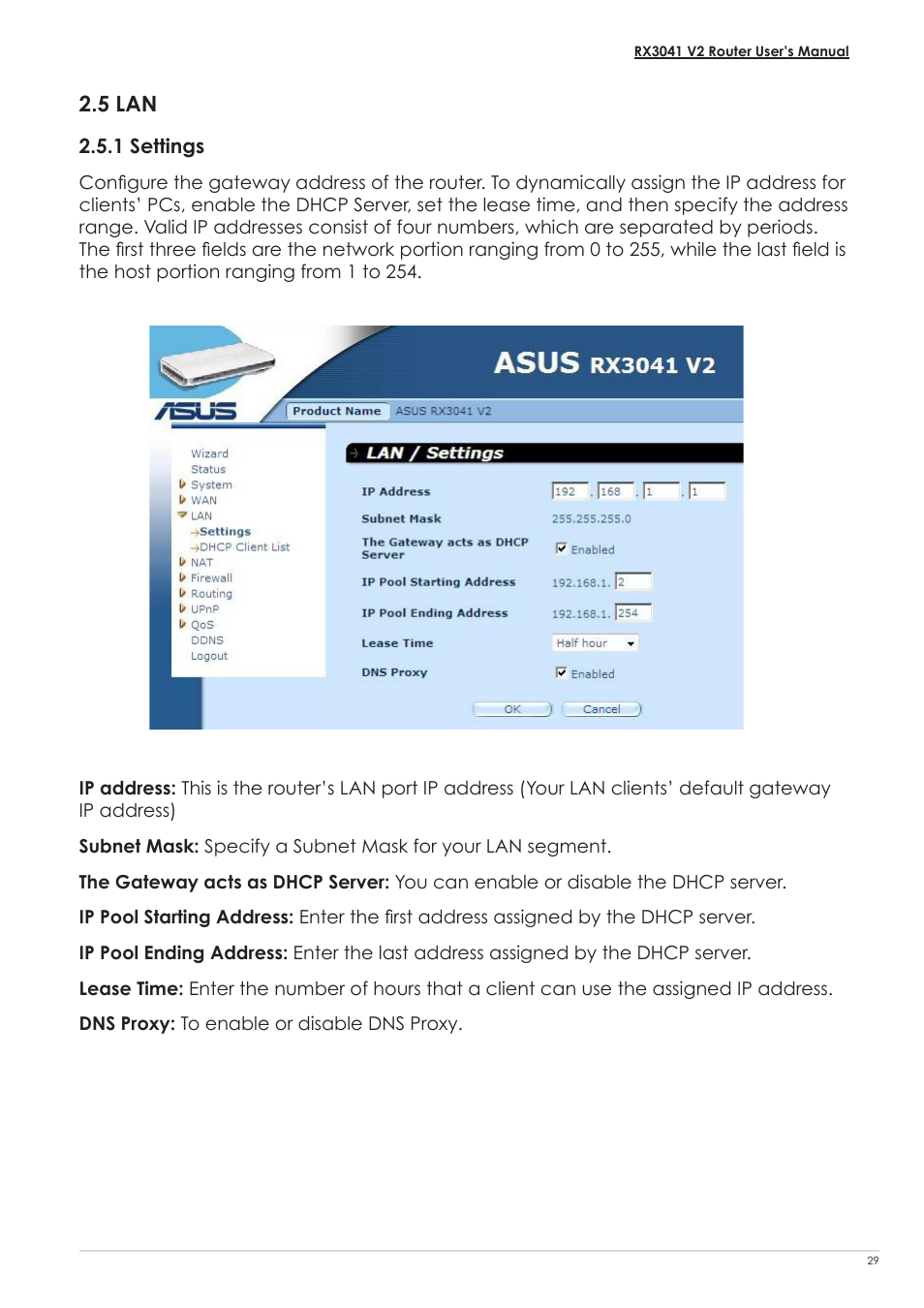 5 lan, 1 settings | Asus RX3041 V2 User Manual | Page 31 / 46