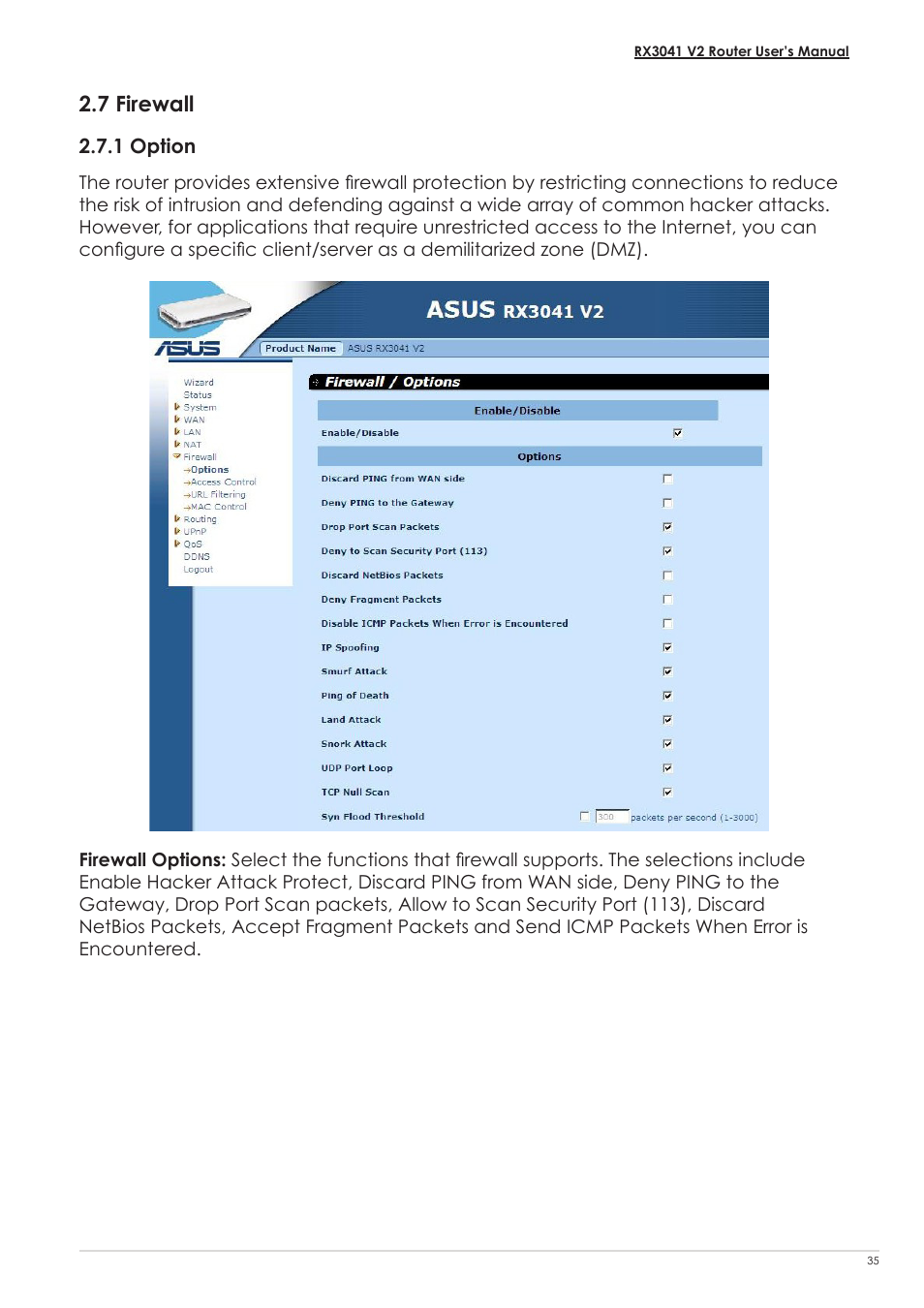 7 firewall, 1 option | Asus RX3041 V2 User Manual | Page 37 / 46