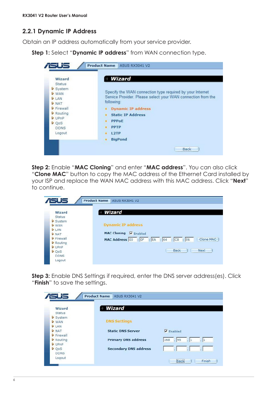 1 dynamic ip address | Asus RX3041 V2 User Manual | Page 8 / 46