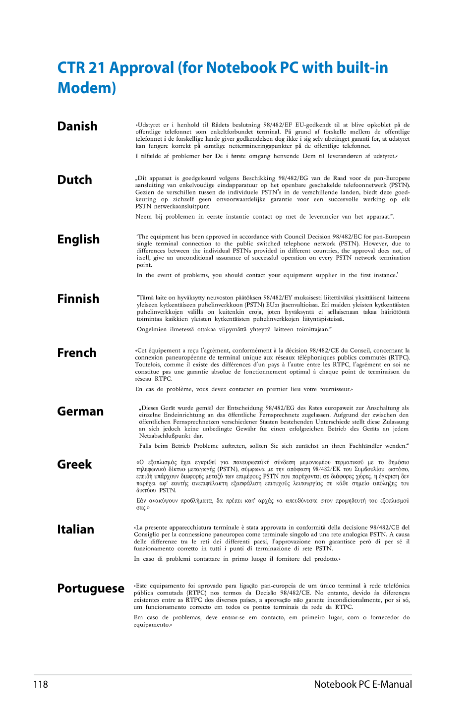 Asus G750JX User Manual | Page 118 / 122