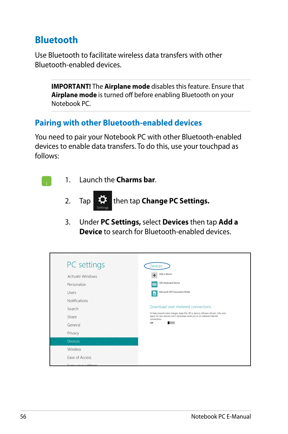 Bluetooth | Asus G750JX User Manual | Page 56 / 122