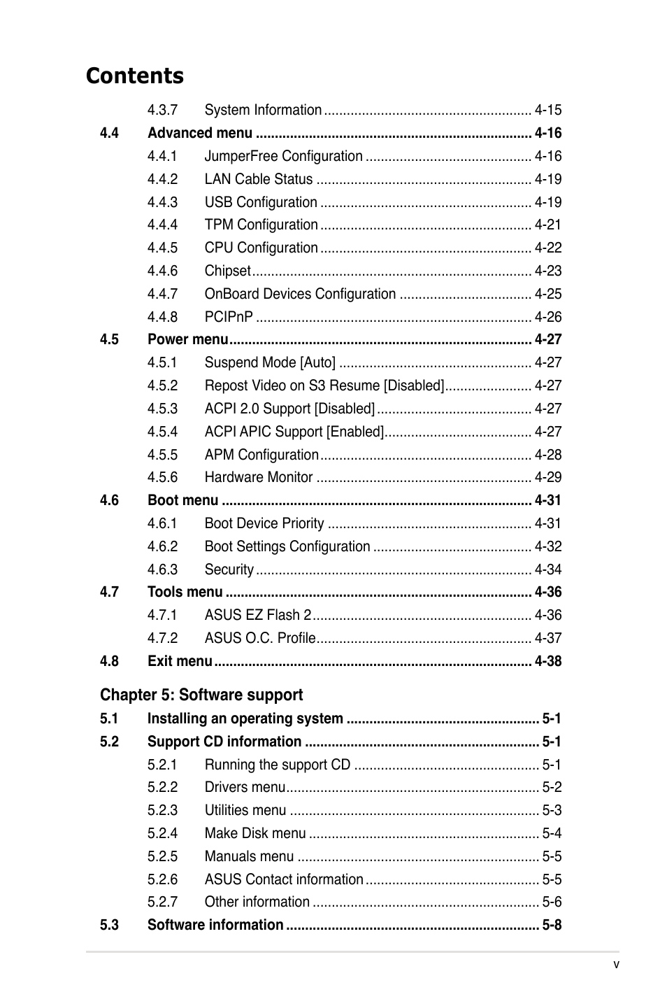 Asus P5B Premium Vista Edition User Manual | Page 5 / 190