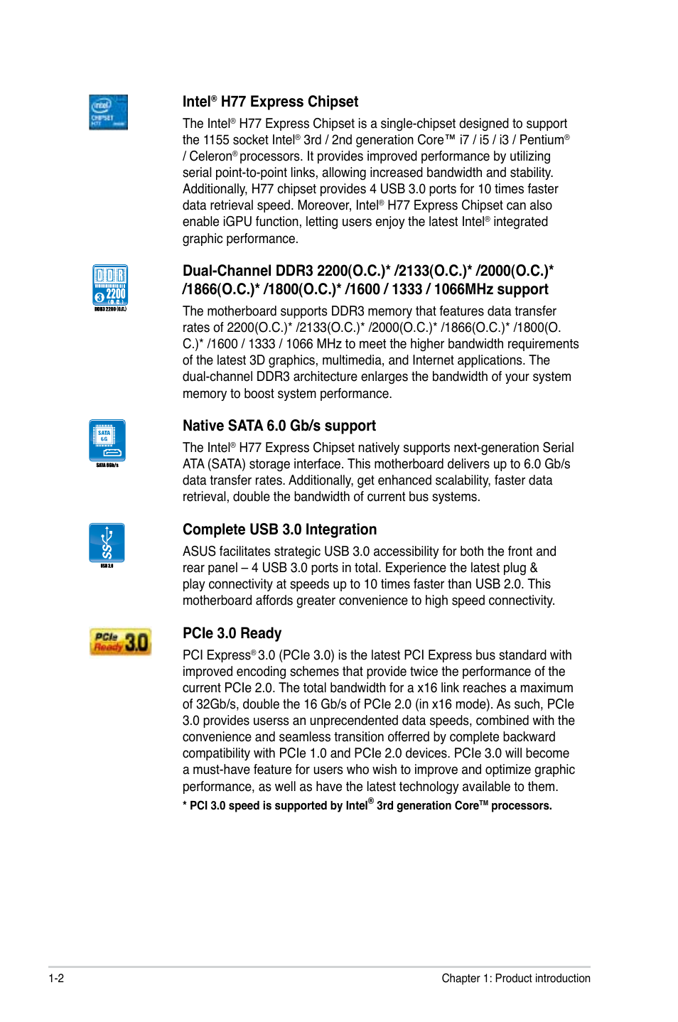 Asus P8H77-I User Manual | Page 12 / 76