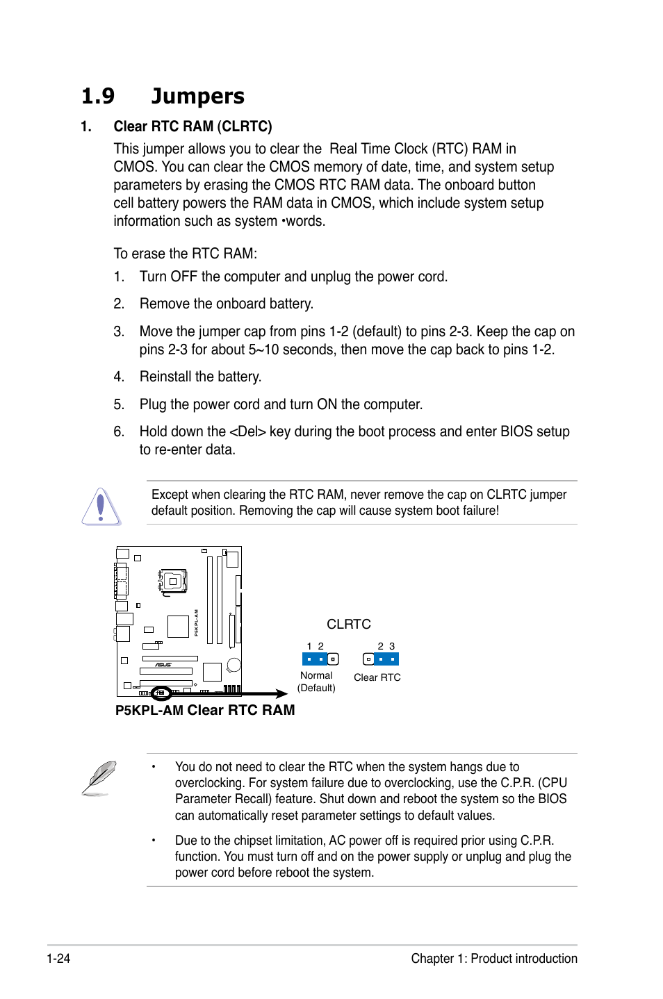 9 jumpers | Asus P5KPL-AM/PS User Manual | Page 36 / 90