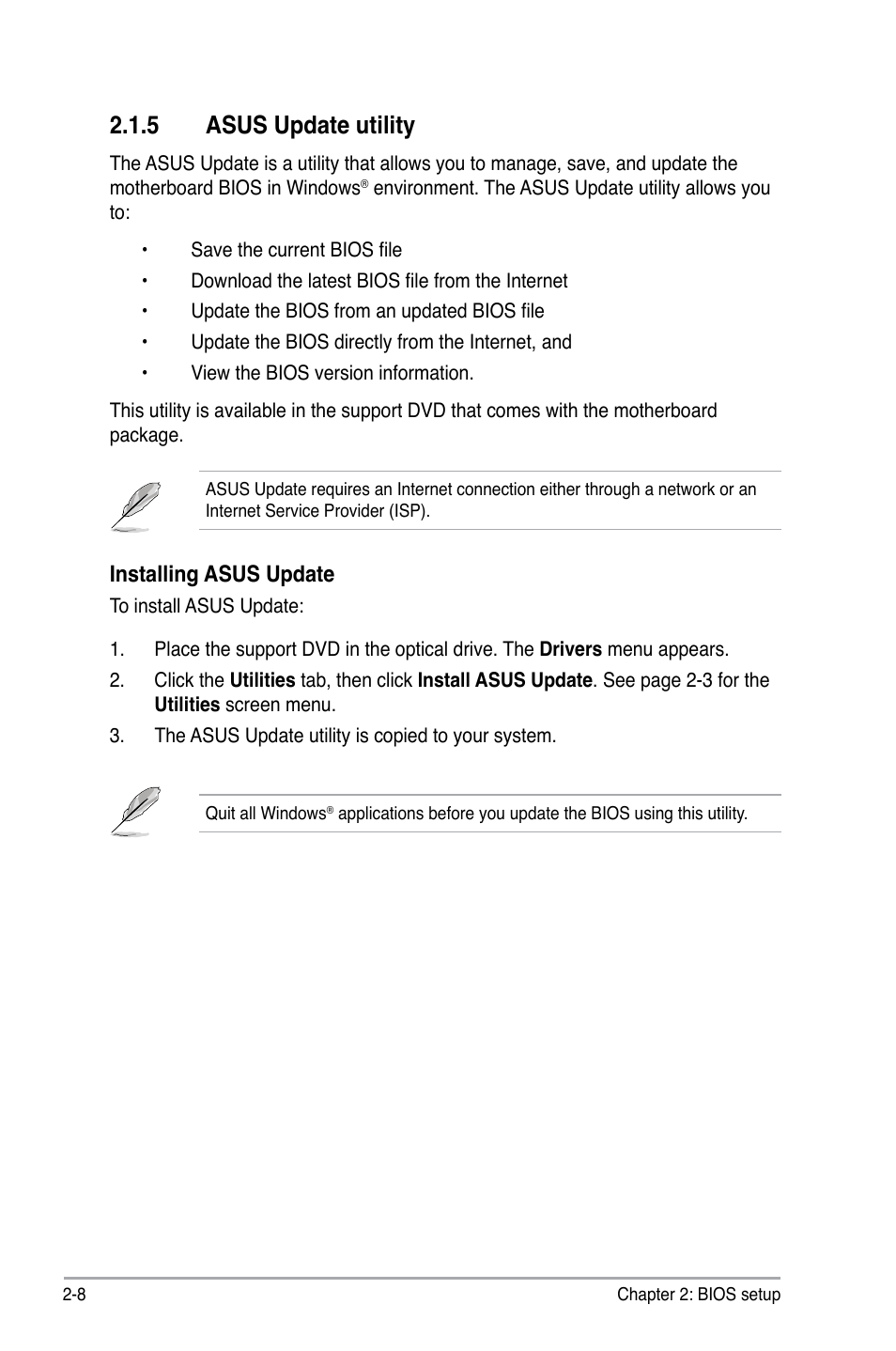 5 asus update utility, Installing asus update | Asus P5KPL-AM/PS User Manual | Page 54 / 90