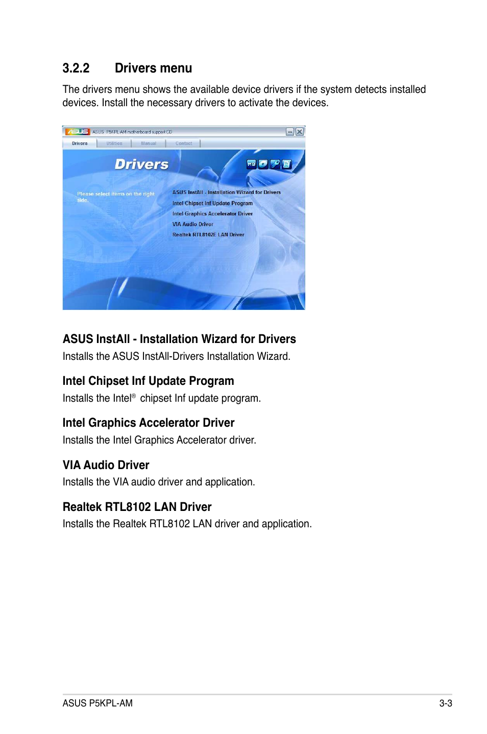2 drivers menu | Asus P5KPL-AM/PS User Manual | Page 83 / 90