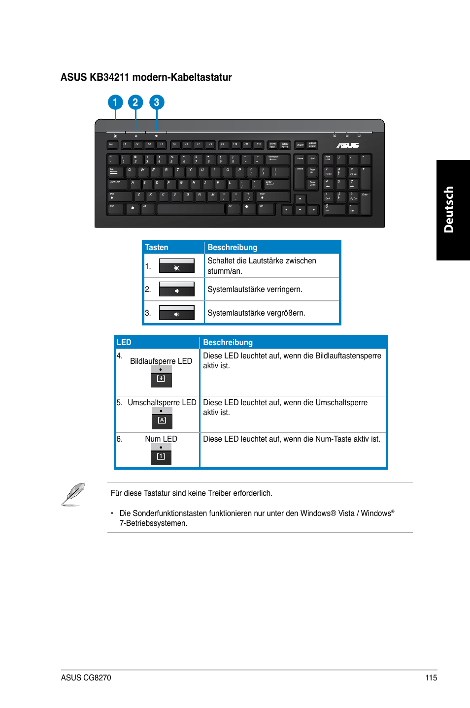 Deutsch d eutsch | Asus CG8270 User Manual | Page 117 / 536