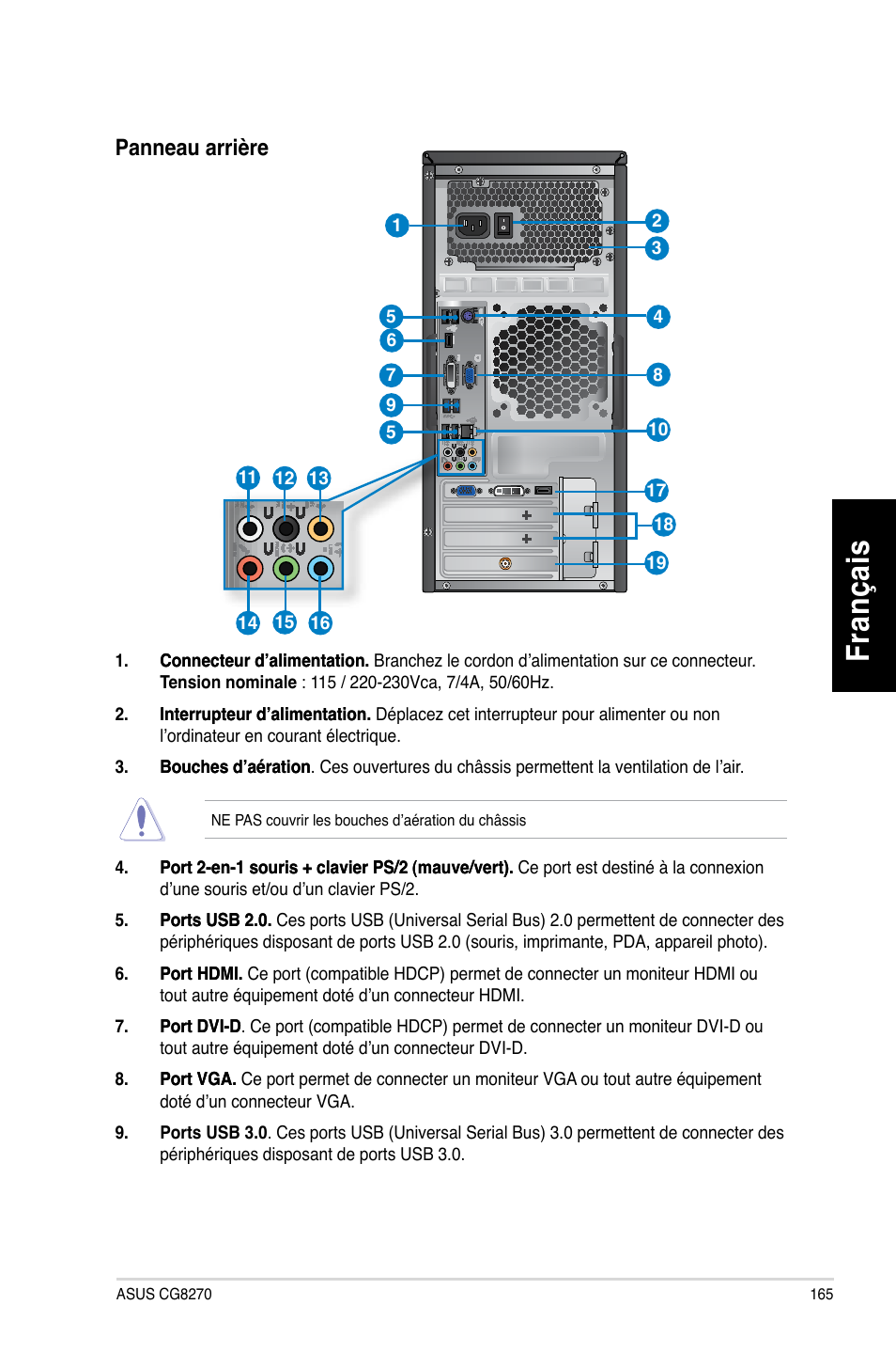 Fr an ça is fra nç ais | Asus CG8270 User Manual | Page 167 / 536