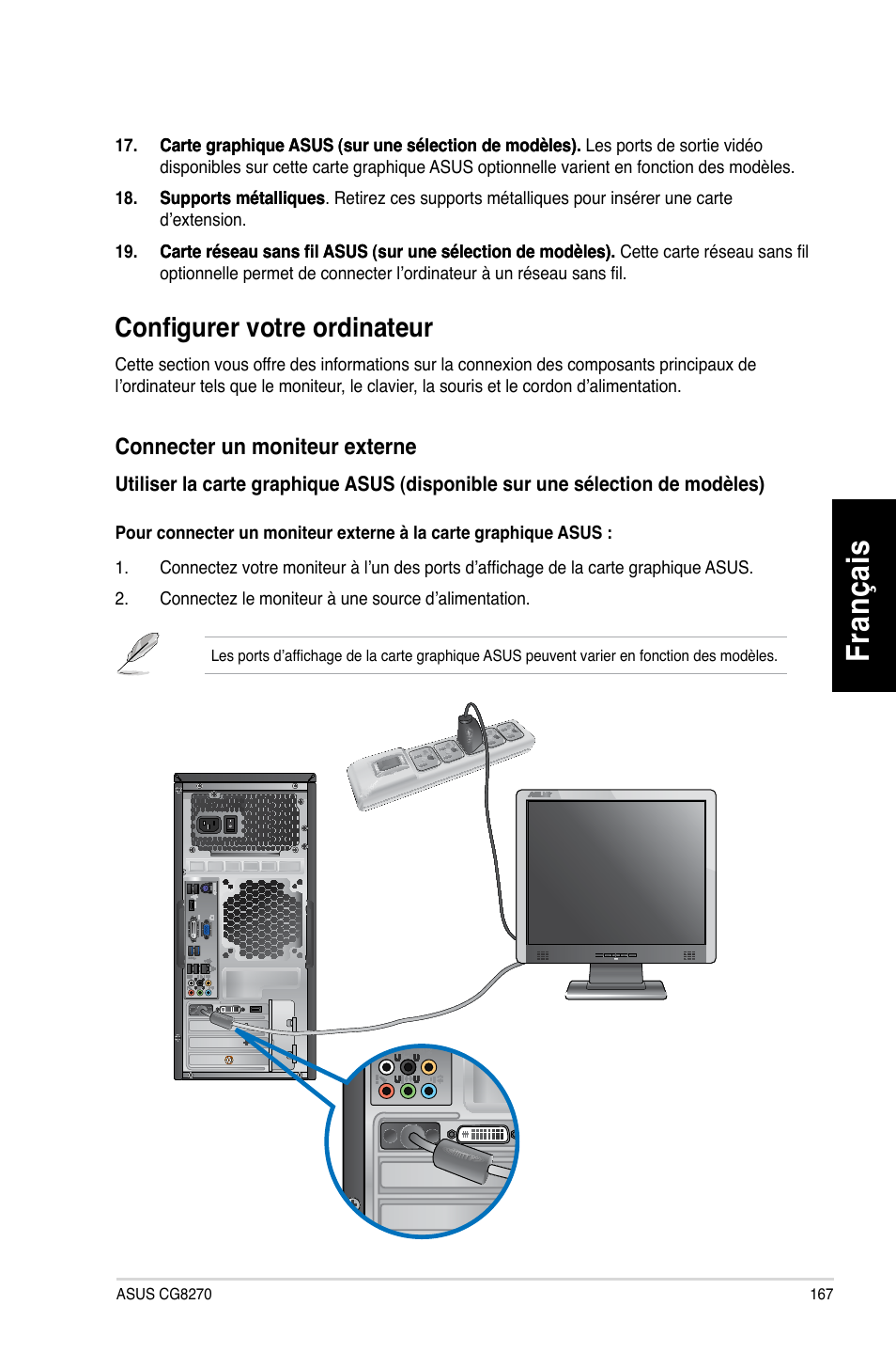 Configurer votre ordinateur, Fr an ça is fra nç ais | Asus CG8270 User Manual | Page 169 / 536