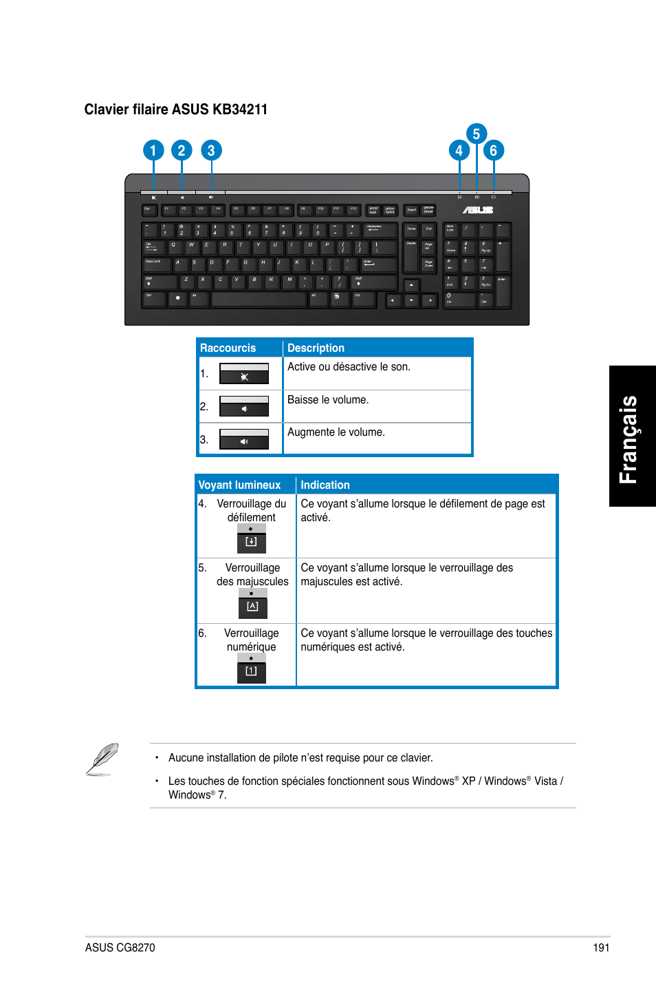 Fr an ça is fra nç ais | Asus CG8270 User Manual | Page 193 / 536