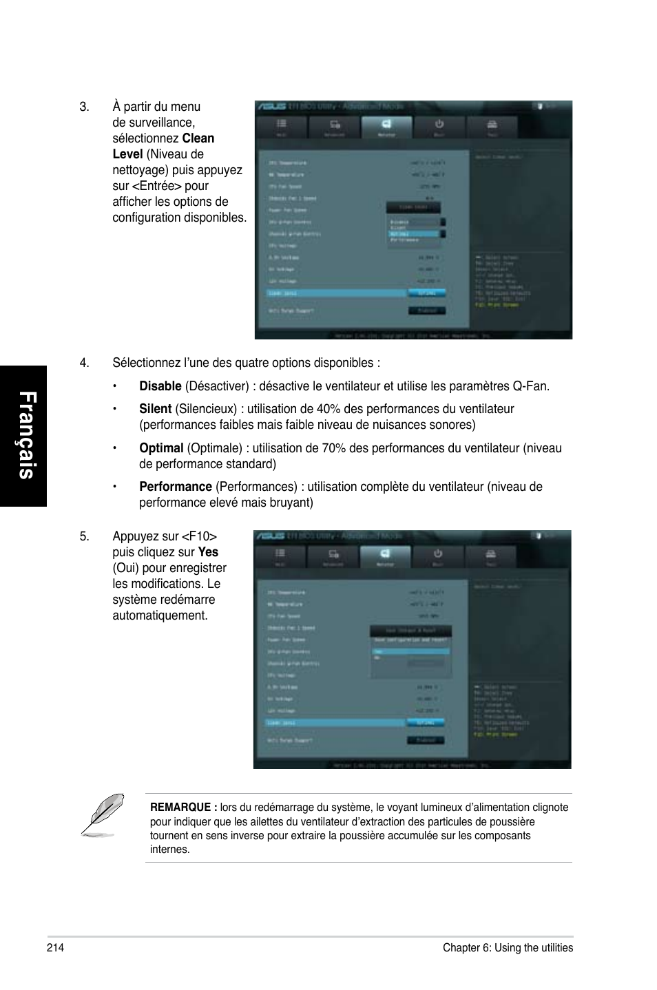 Fr an ça is fra nç ais fr an ça is fra nç ais | Asus CG8270 User Manual | Page 216 / 536