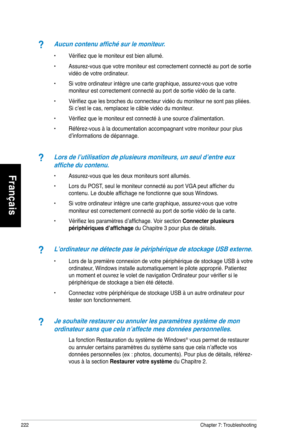 Fr an ça is fra nç ais fr an ça is fra nç ais | Asus CG8270 User Manual | Page 224 / 536