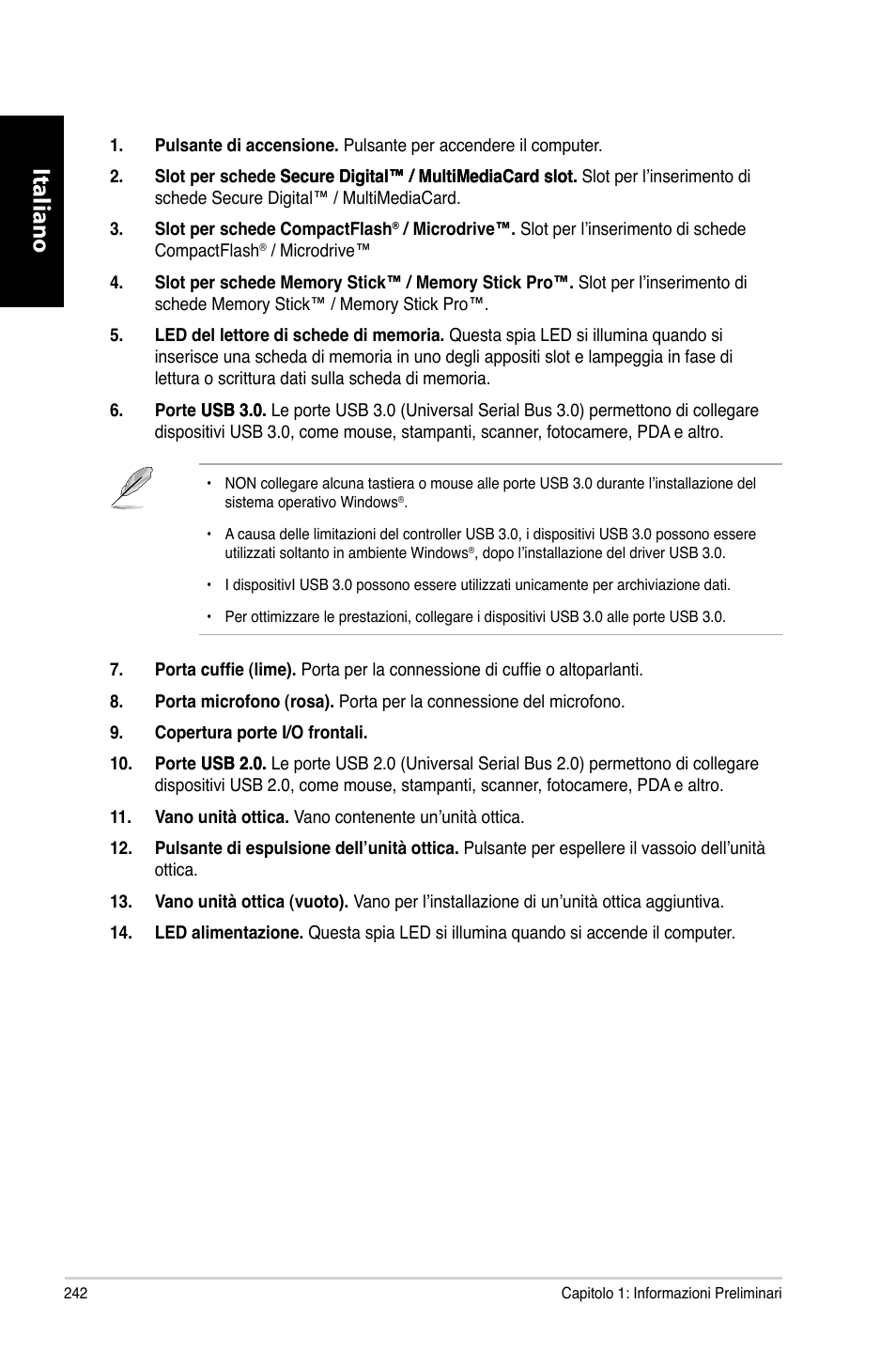 Italiano | Asus CG8270 User Manual | Page 244 / 536