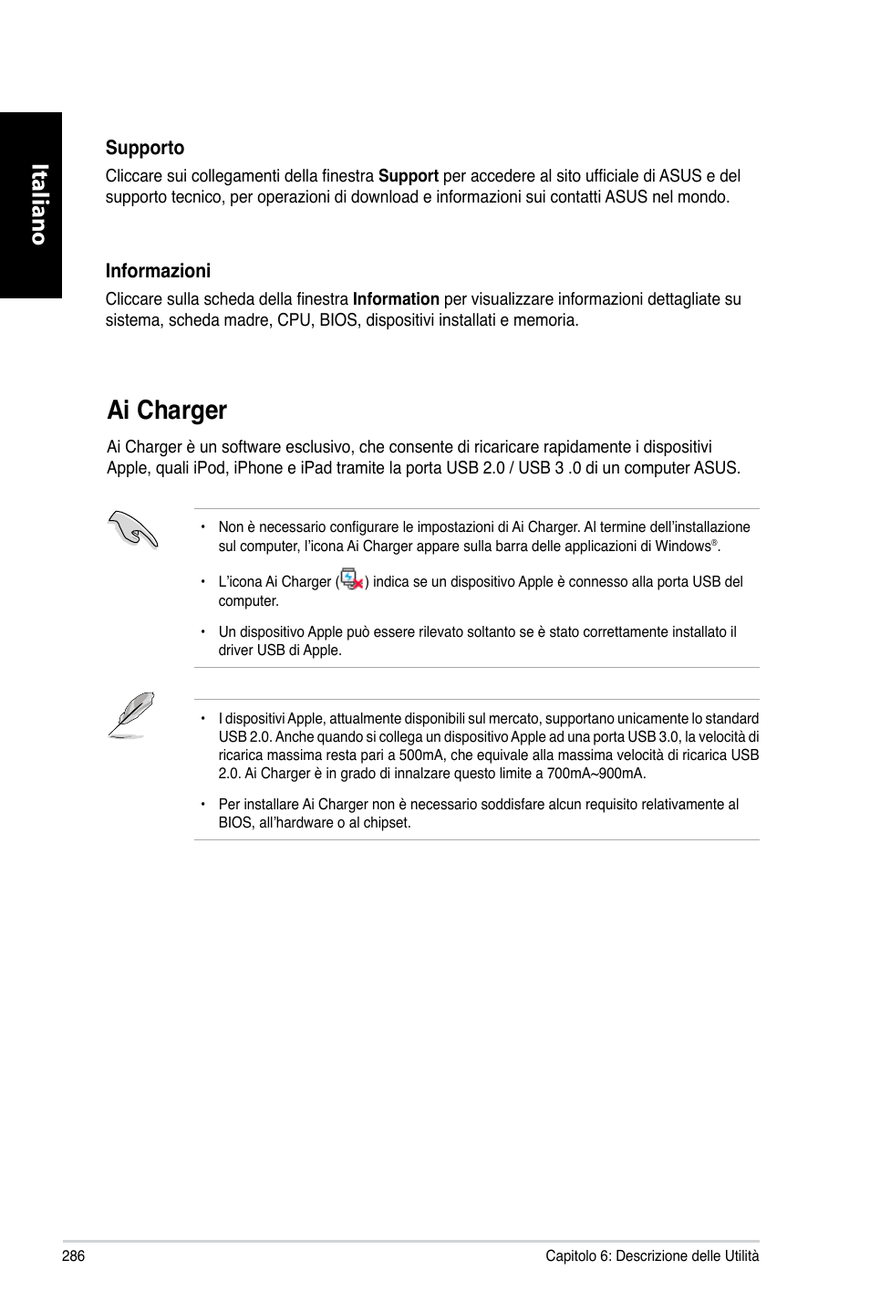 Ai charger, Ai.charger, Italiano | Asus CG8270 User Manual | Page 288 / 536