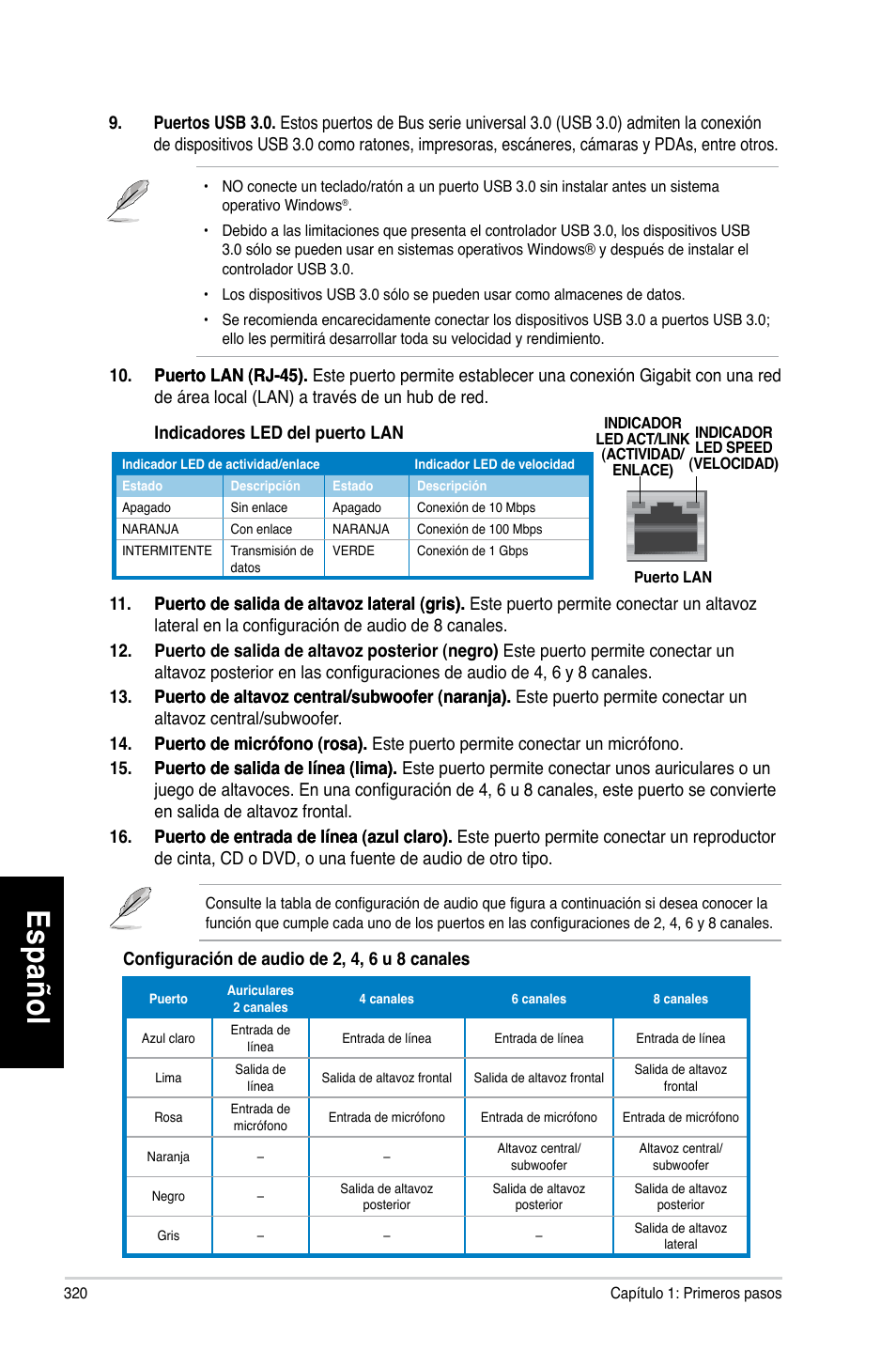 Es pa ño l es pa ño l es pa ño l es pa ño l | Asus CG8270 User Manual | Page 322 / 536