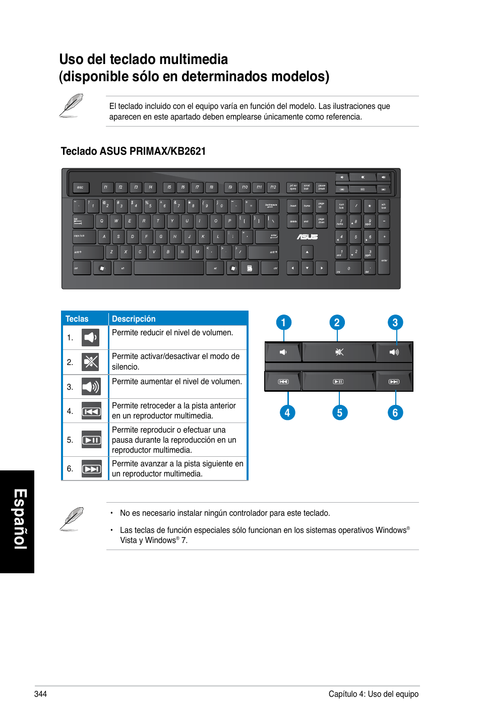 Es pa ño l es pa ño l es pa ño l es pa ño l | Asus CG8270 User Manual | Page 346 / 536