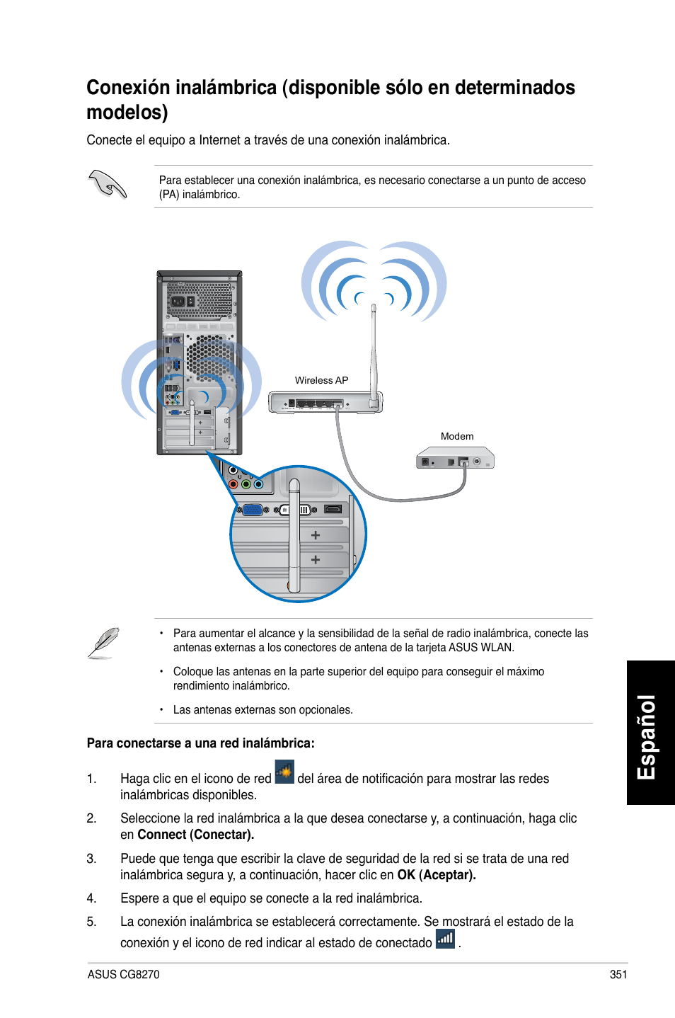 Es pa ño l es pa ño l | Asus CG8270 User Manual | Page 353 / 536