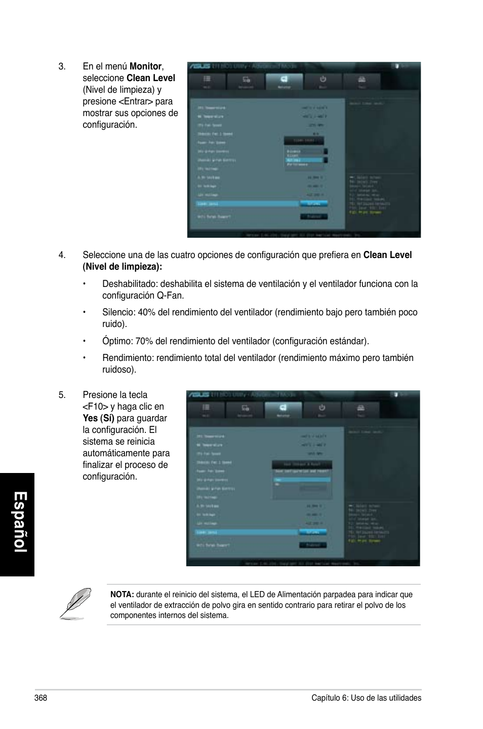 Es pa ño l es pa ño l es pa ño l es pa ño l | Asus CG8270 User Manual | Page 370 / 536