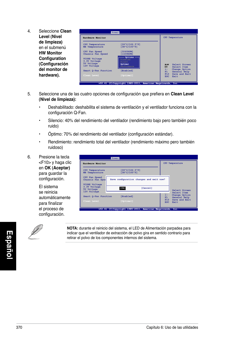 Es pa ño l es pa ño l es pa ño l es pa ño l | Asus CG8270 User Manual | Page 372 / 536