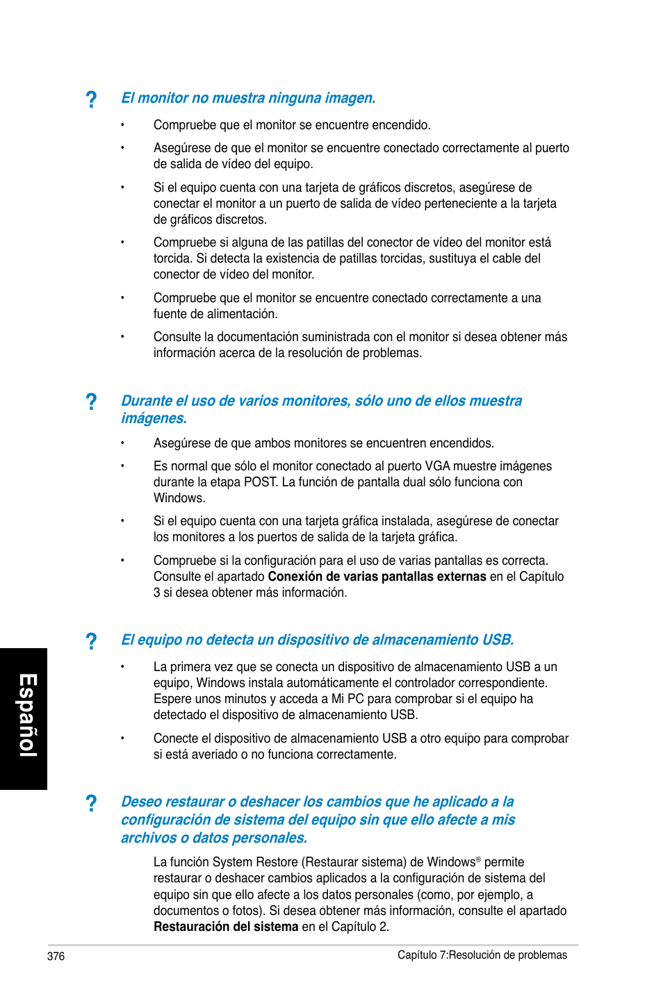 Es pa ño l es pa ño l es pa ño l es pa ño l | Asus CG8270 User Manual | Page 378 / 536