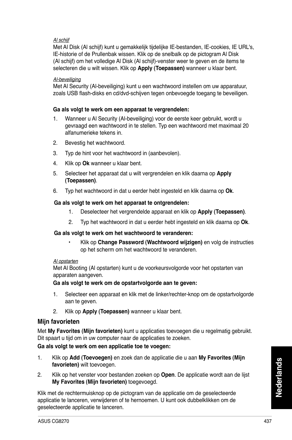 Nederlands | Asus CG8270 User Manual | Page 439 / 536