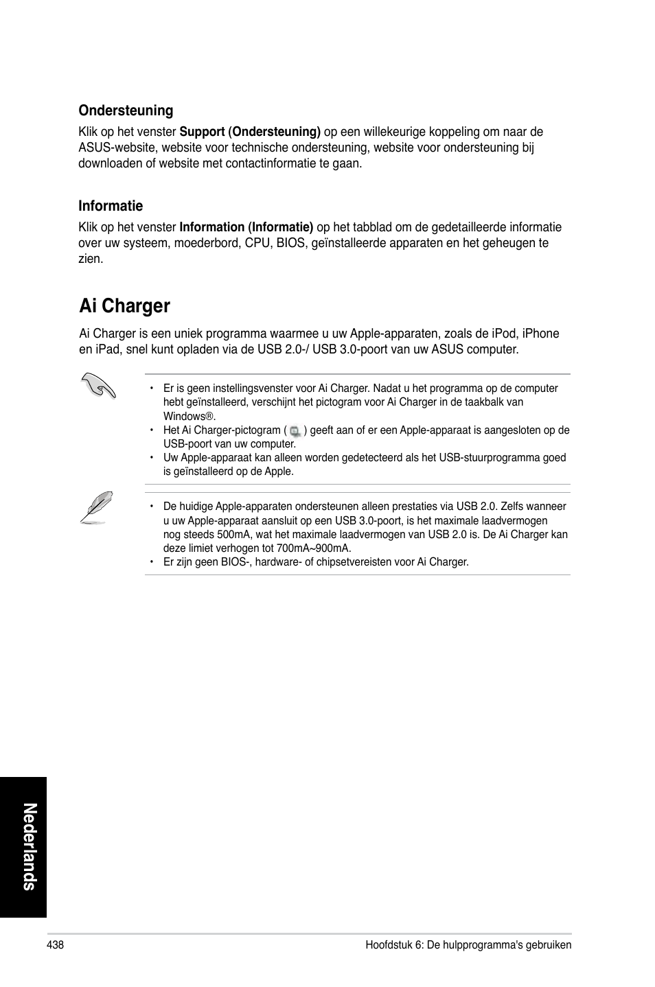 Ai charger, Nederlands | Asus CG8270 User Manual | Page 440 / 536