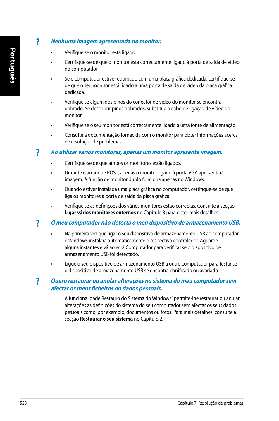 Por tuguês por tuguês por tuguês por tuguês | Asus CG8270 User Manual | Page 530 / 536