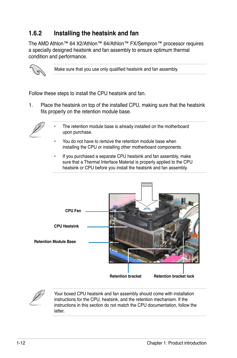 Installing.the.heatsink.and.fan | Asus M2A-VM HDMI User Manual | Page 24 / 100