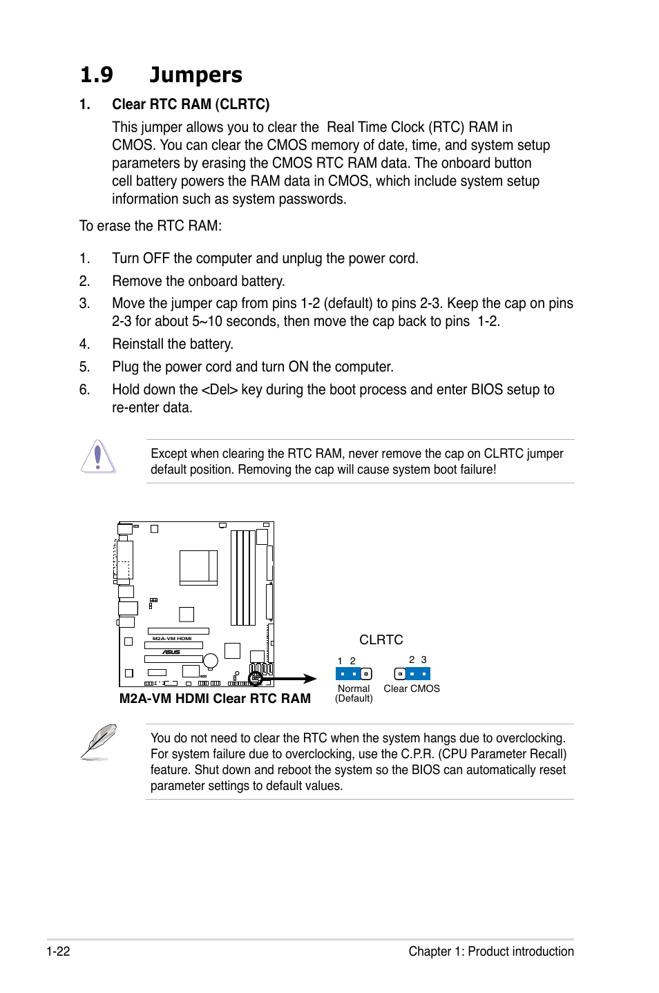 9 jumpers | Asus M2A-VM HDMI User Manual | Page 34 / 100