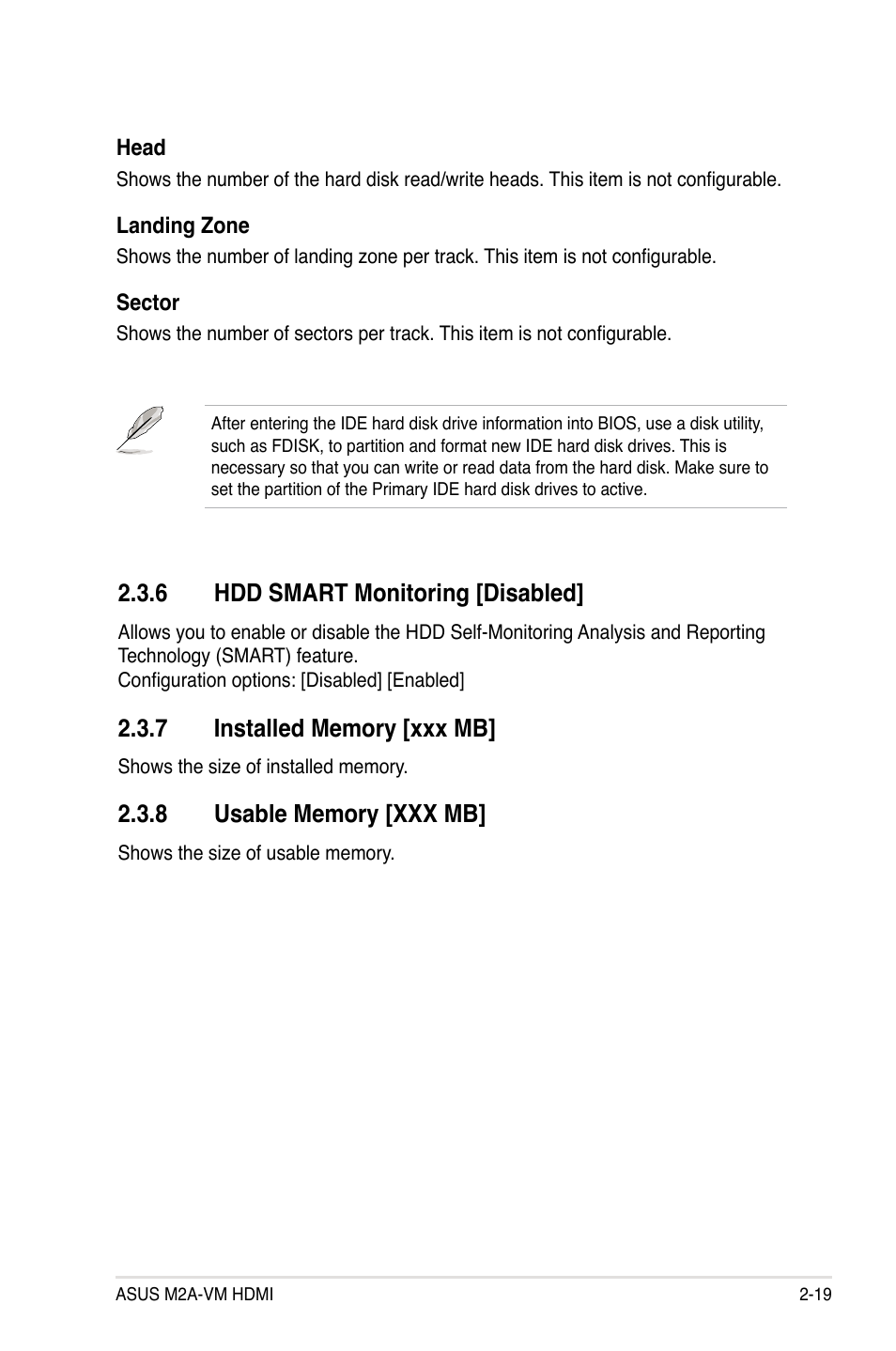 Hdd.smart.monitoring.[disabled | Asus M2A-VM HDMI User Manual | Page 69 / 100