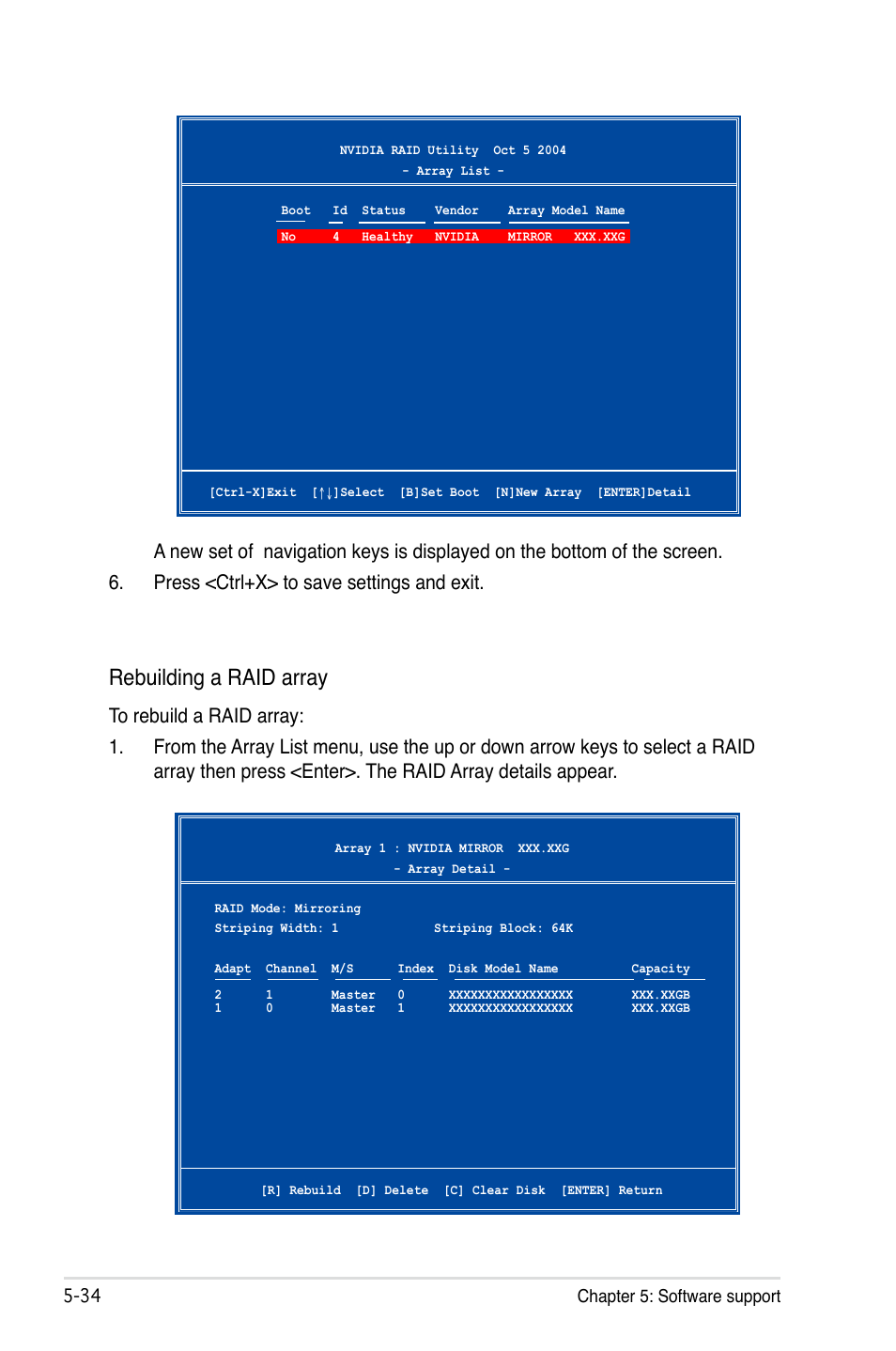 Rebuilding a raid array | Asus M2N32-SLI Deluxe User Manual | Page 150 / 170