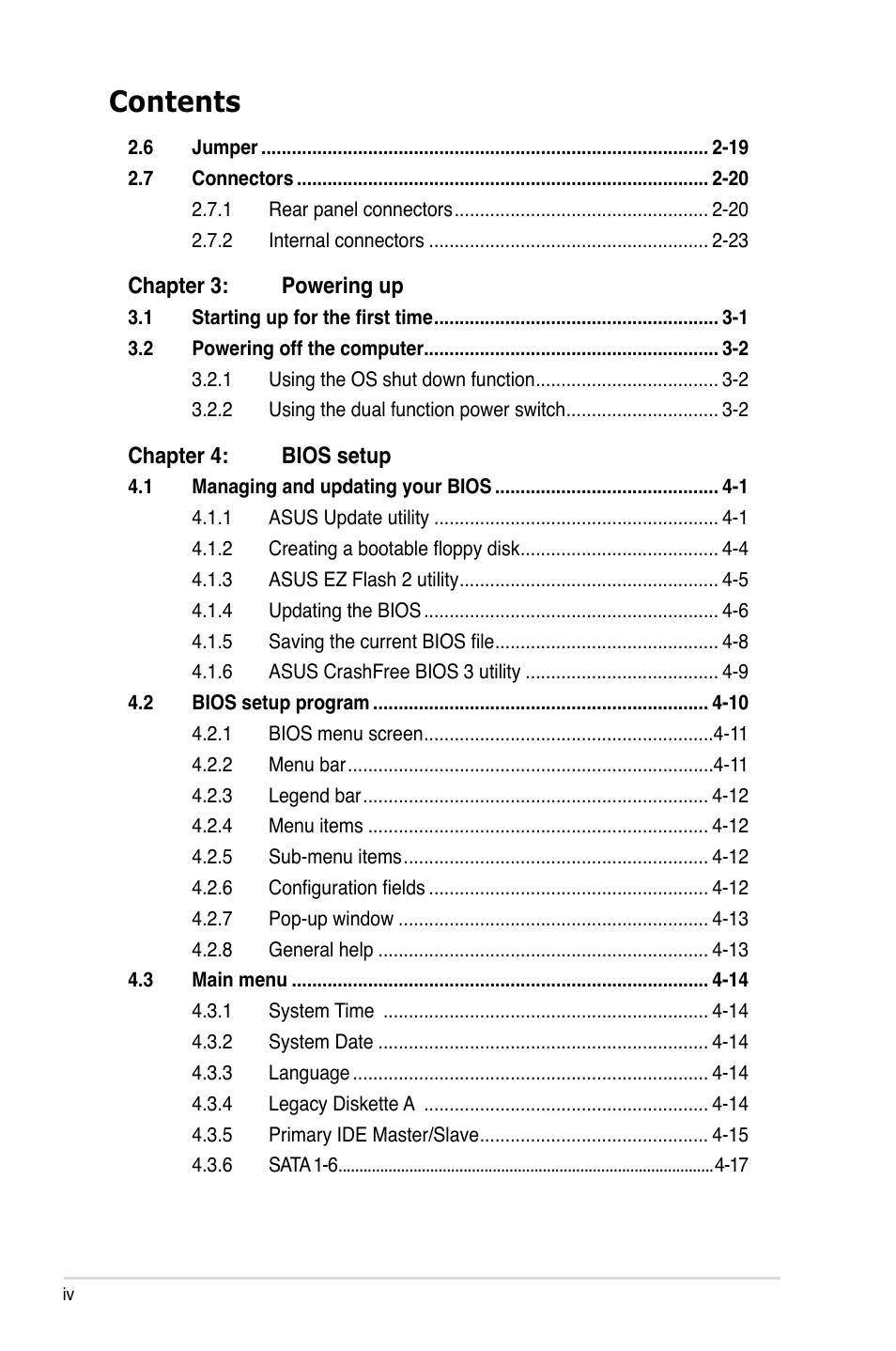 Asus M2N32-SLI Deluxe User Manual | Page 4 / 170