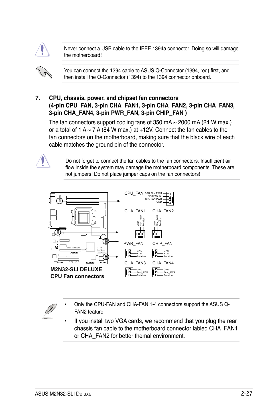 M2n32-sli deluxe cpu fan connectors | Asus M2N32-SLI Deluxe User Manual | Page 53 / 170