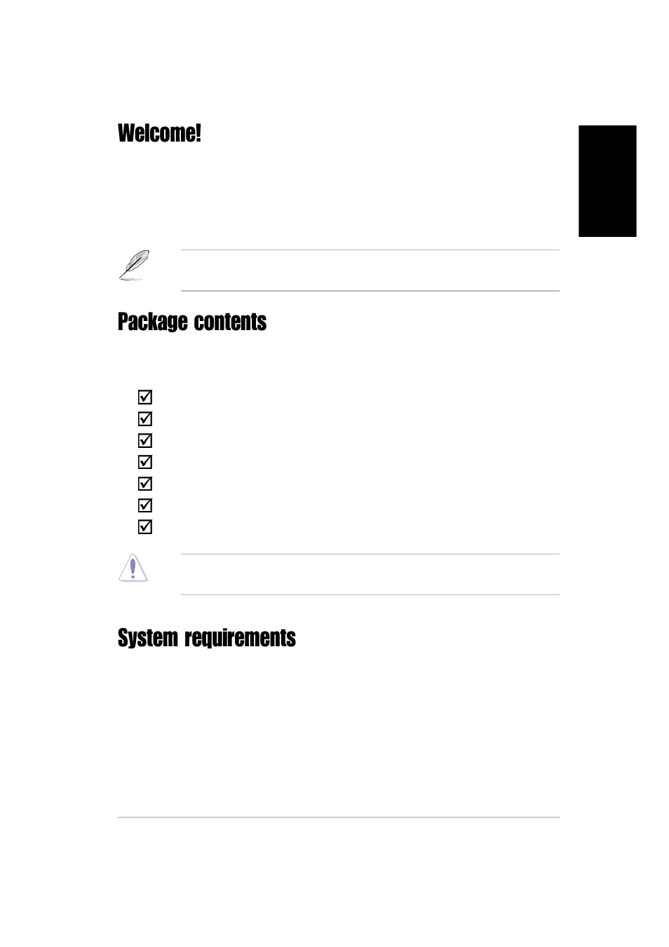 Package contents, System requirements, Welcome | Asus WL-330g User Manual | Page 3 / 60