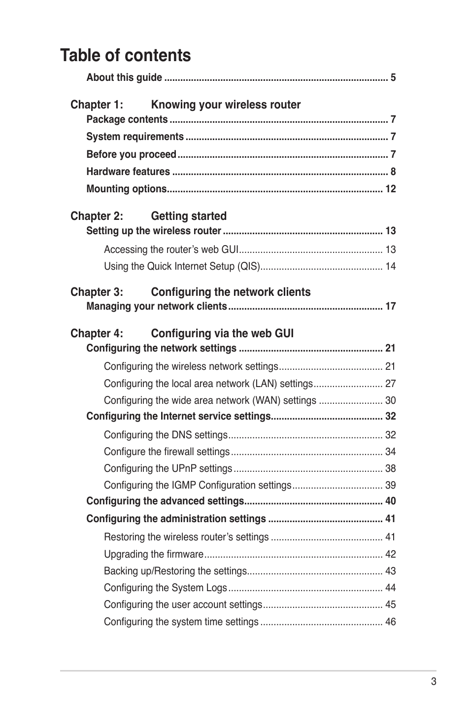 Asus DSL-N12E User Manual | Page 3 / 61
