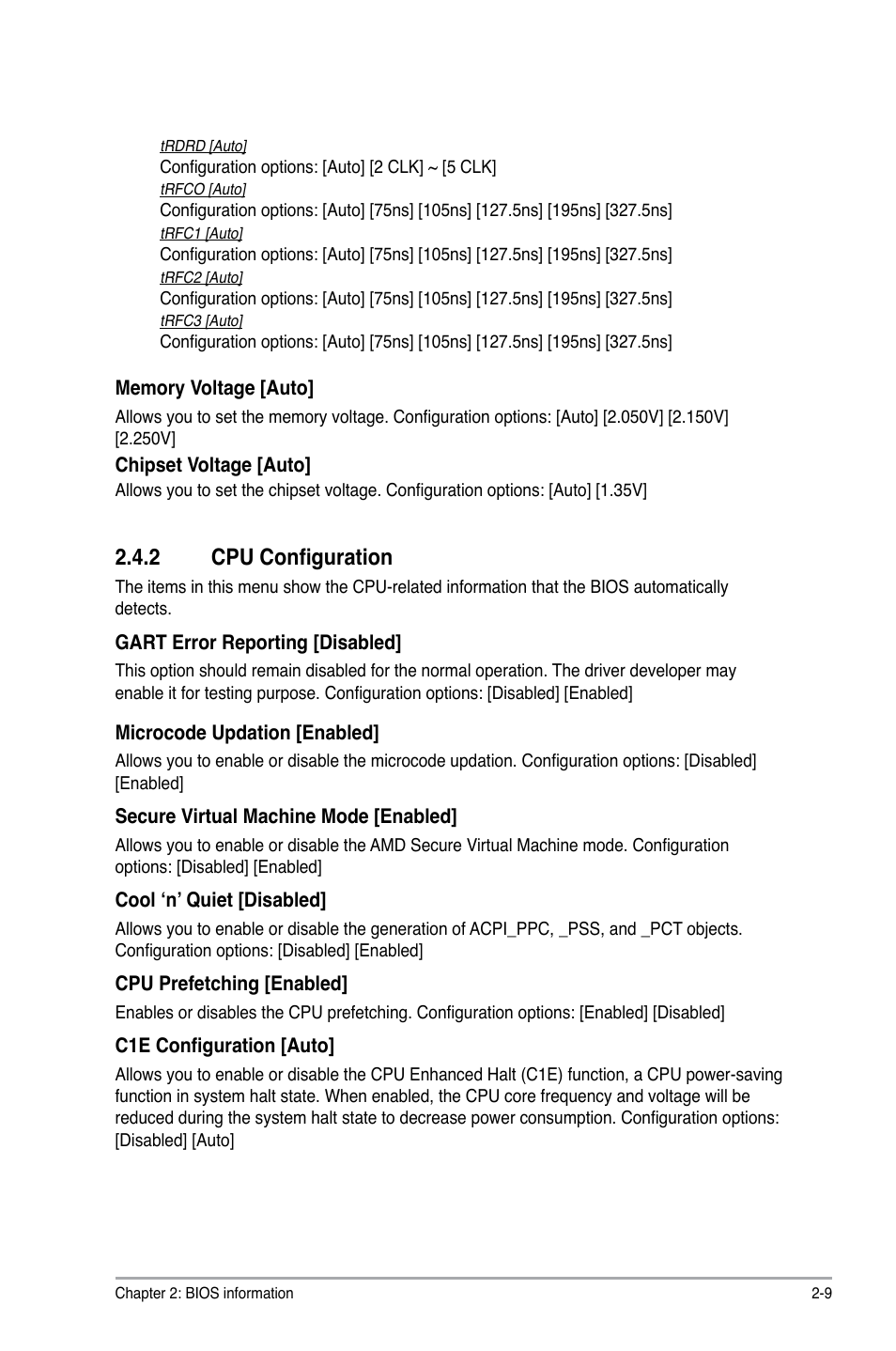 2 cpu configuration, Cpu configuration -9 | Asus M2N68-AM SE User Manual | Page 33 / 40