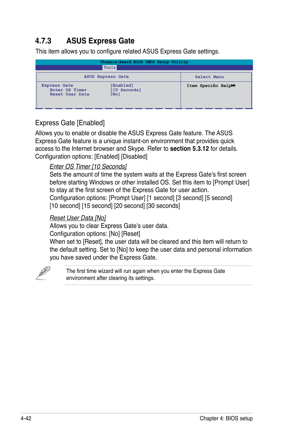 3 asus express gate, Express gate [enabled | Asus M3N-HT Deluxe/Mempipe User Manual | Page 114 / 178