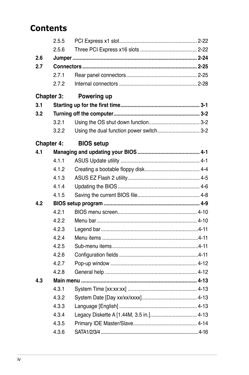 Asus M3N-HT Deluxe/Mempipe User Manual | Page 4 / 178