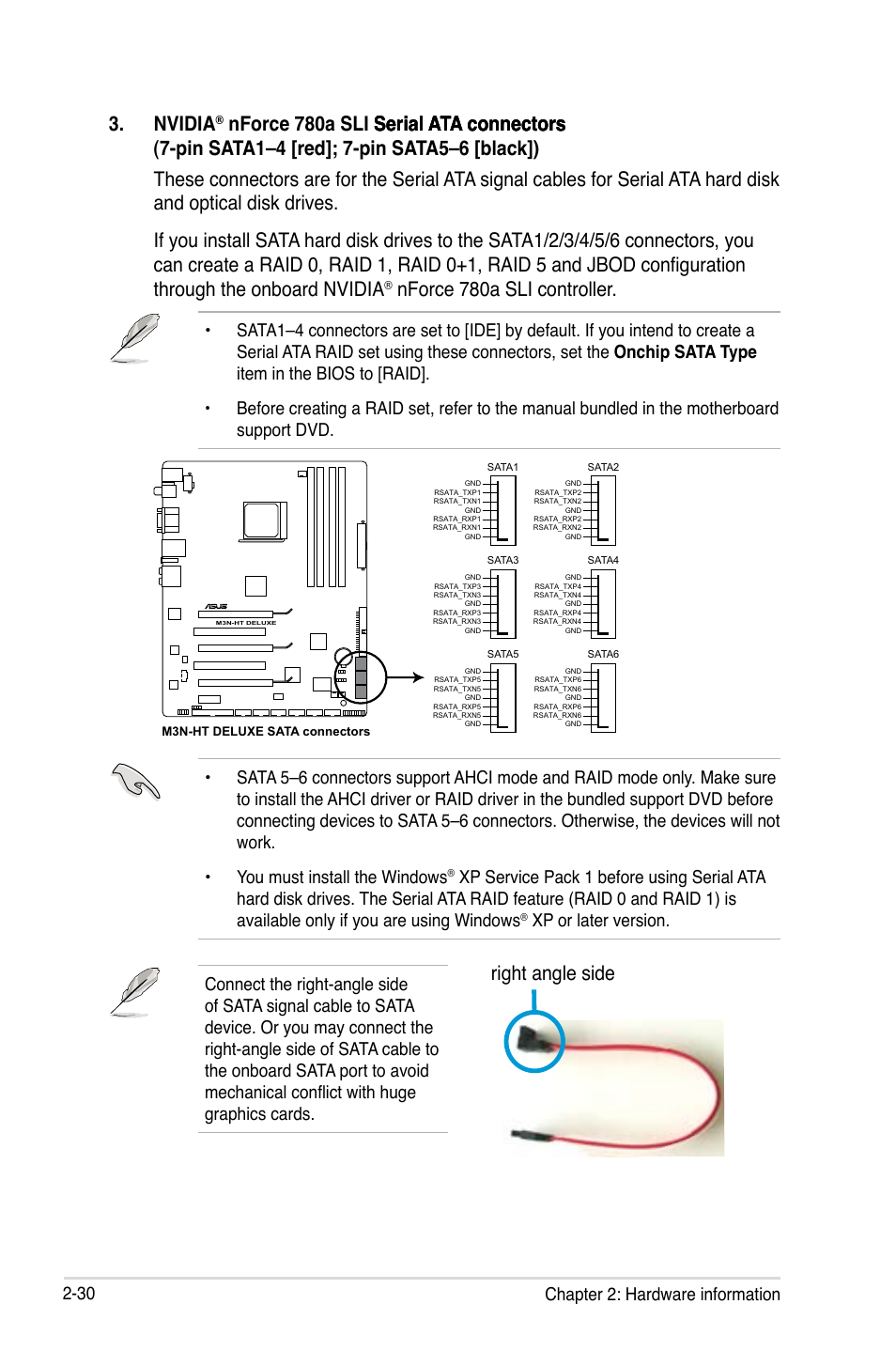 Right angle side 3. nvidia, Nforce 780a sli controller, Xp or later version | Asus M3N-HT Deluxe/Mempipe User Manual | Page 56 / 178