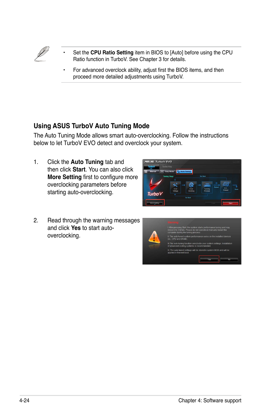 Using asus turbov auto tuning mode | Asus Maximus III Formula User Manual | Page 144 / 172