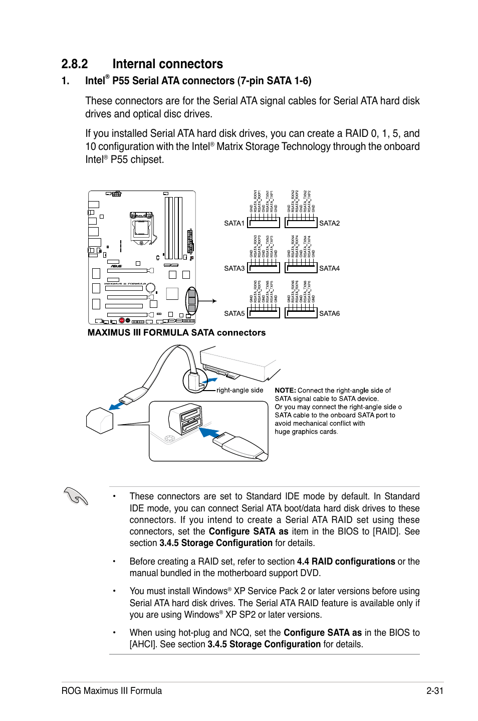 2 internal connectors | Asus Maximus III Formula User Manual | Page 59 / 172