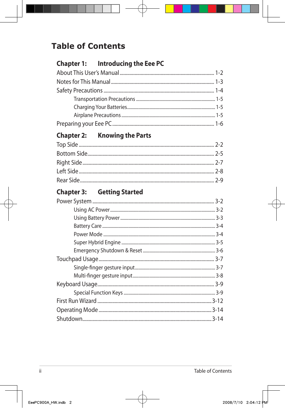 Asus Eee PC 900A/Linux User Manual | Page 2 / 66