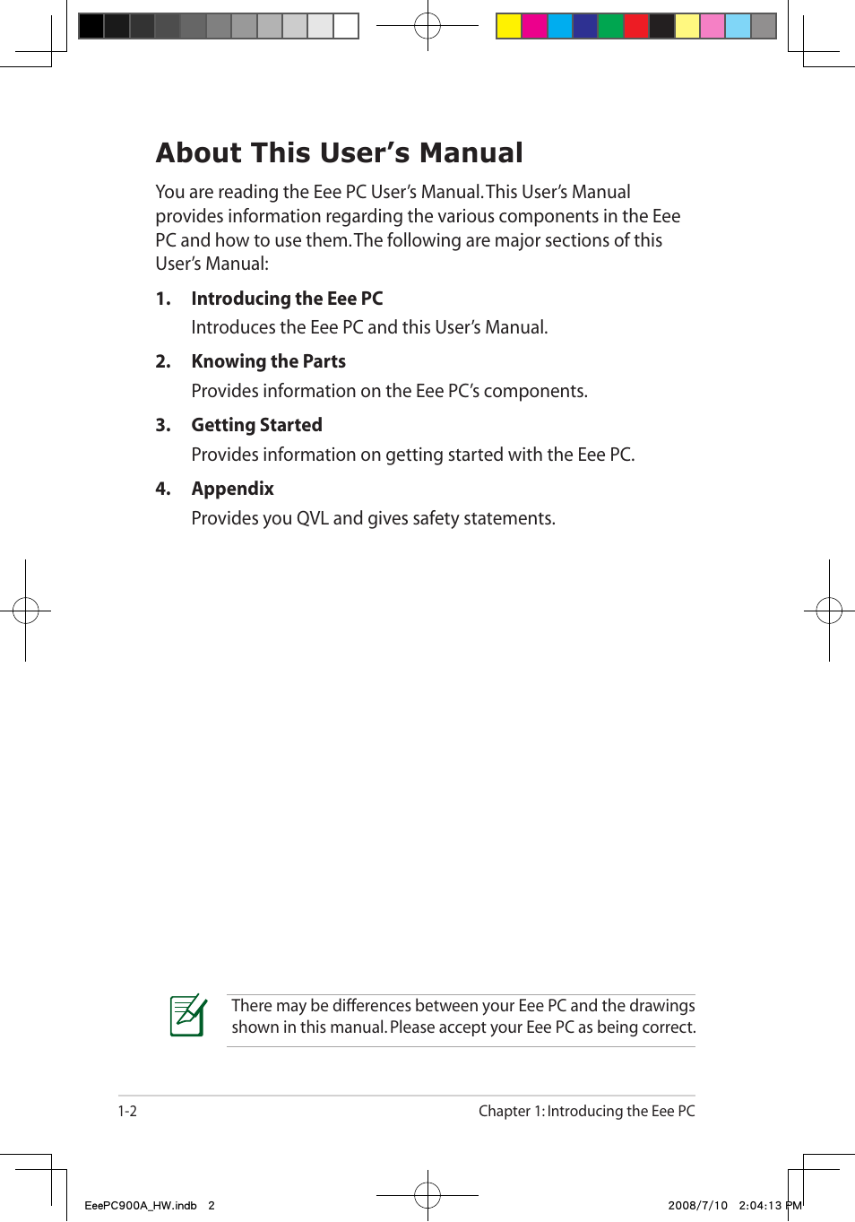 About this user’s manual | Asus Eee PC 900A/Linux User Manual | Page 6 / 66