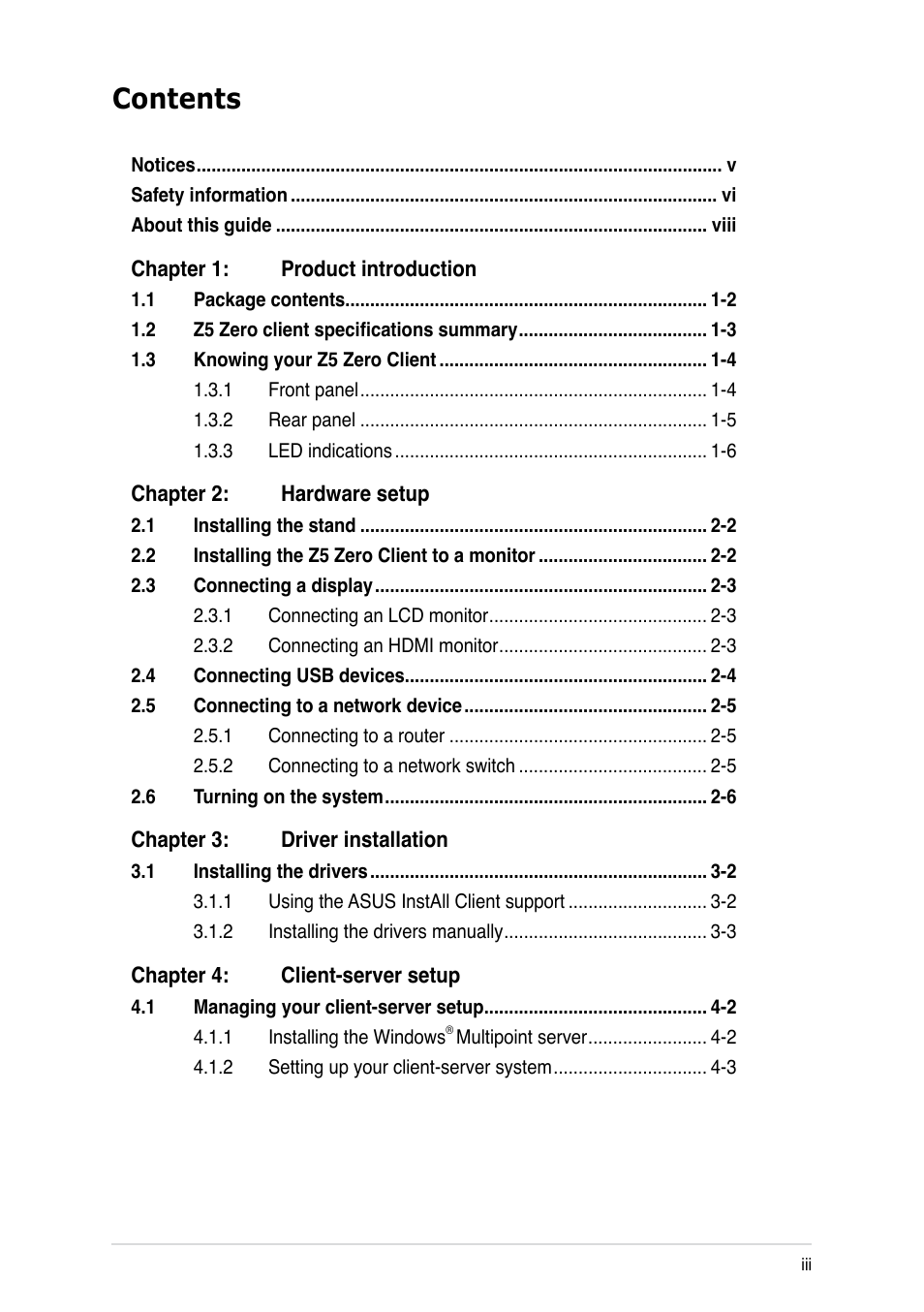 Asus Z5 User Manual | Page 3 / 50